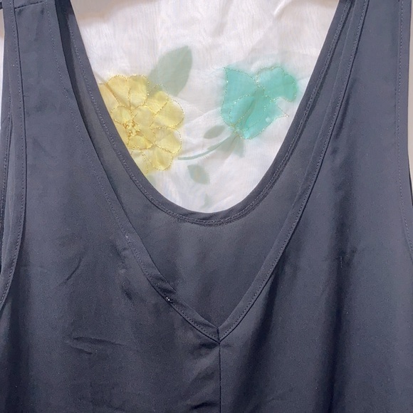 PAINTED THREADS BLK CHIFFON POLYESTER A-LINE SLIP DRESS SZ M - Picture 8 of 9